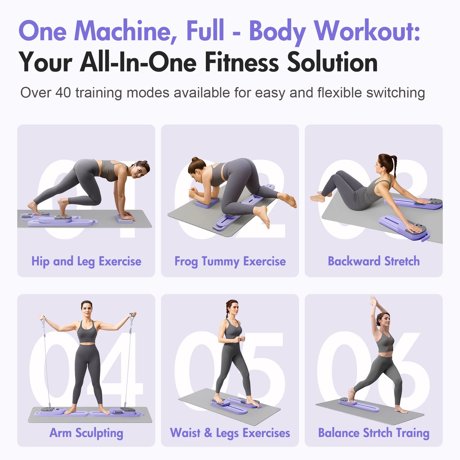 NATICORE foldable pilates reformer board core trainer home gym