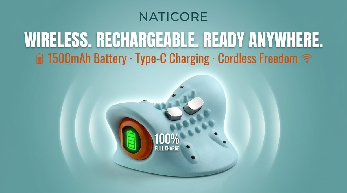 EMS Neck Massager Heated Cervical Traction Pillow | NATICORE