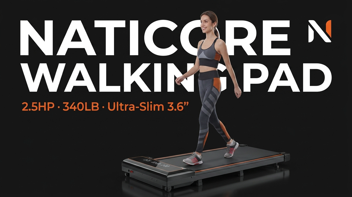 Compact Under Desk Walking Pad 2.5HP 340LB | NATICORE