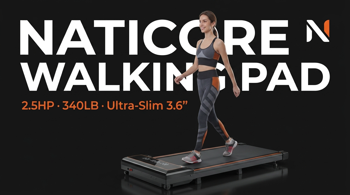 NATICORE compact walking pad treadmill 2.5HP 340LB ultra-slim product banner
