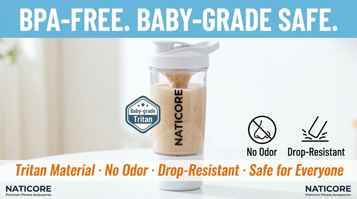 NATICORE Electric Protein Shaker Bottle – 630ml, 9000RPM, BPA-Free & IPX5