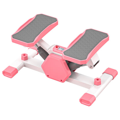 Pink and gray step machine on a white background