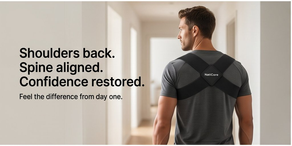 NATICORE Posture Support Belt – Shoulder & Back Support