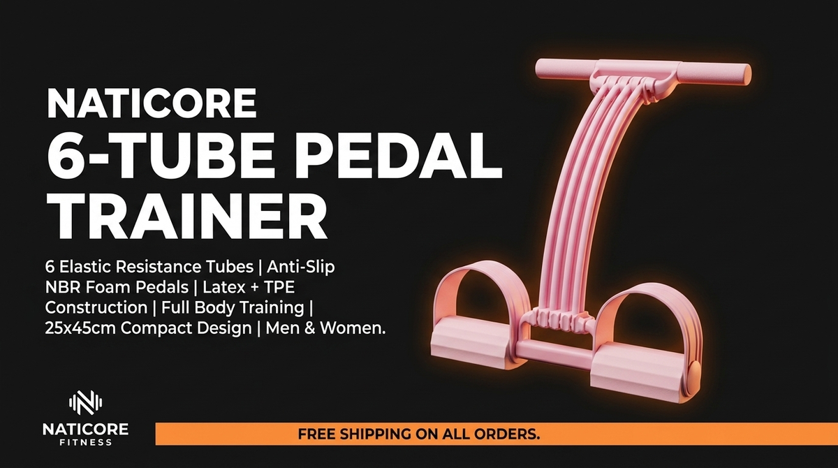NATICORE 6-Tube Pedal Resistance Trainer — Full Body