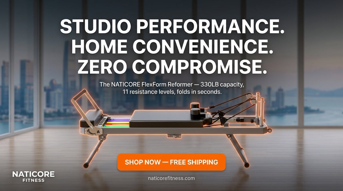 NATICORE FlexForm Pilates Reformer — Foldable Home