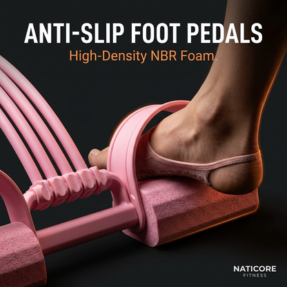 NATICORE 6-Tube Pedal Resistance Trainer — Full Body