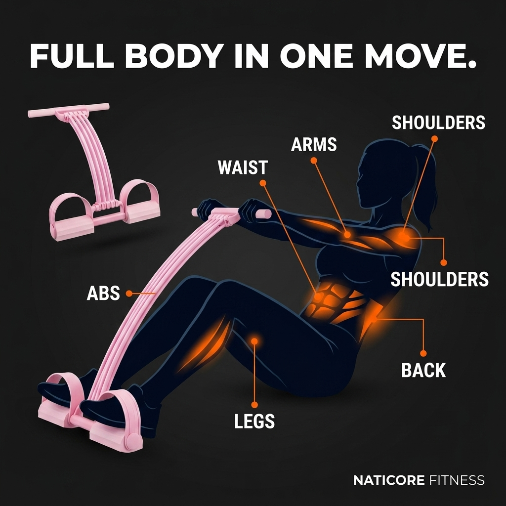 NATICORE 6-Tube Pedal Resistance Trainer — Full Body