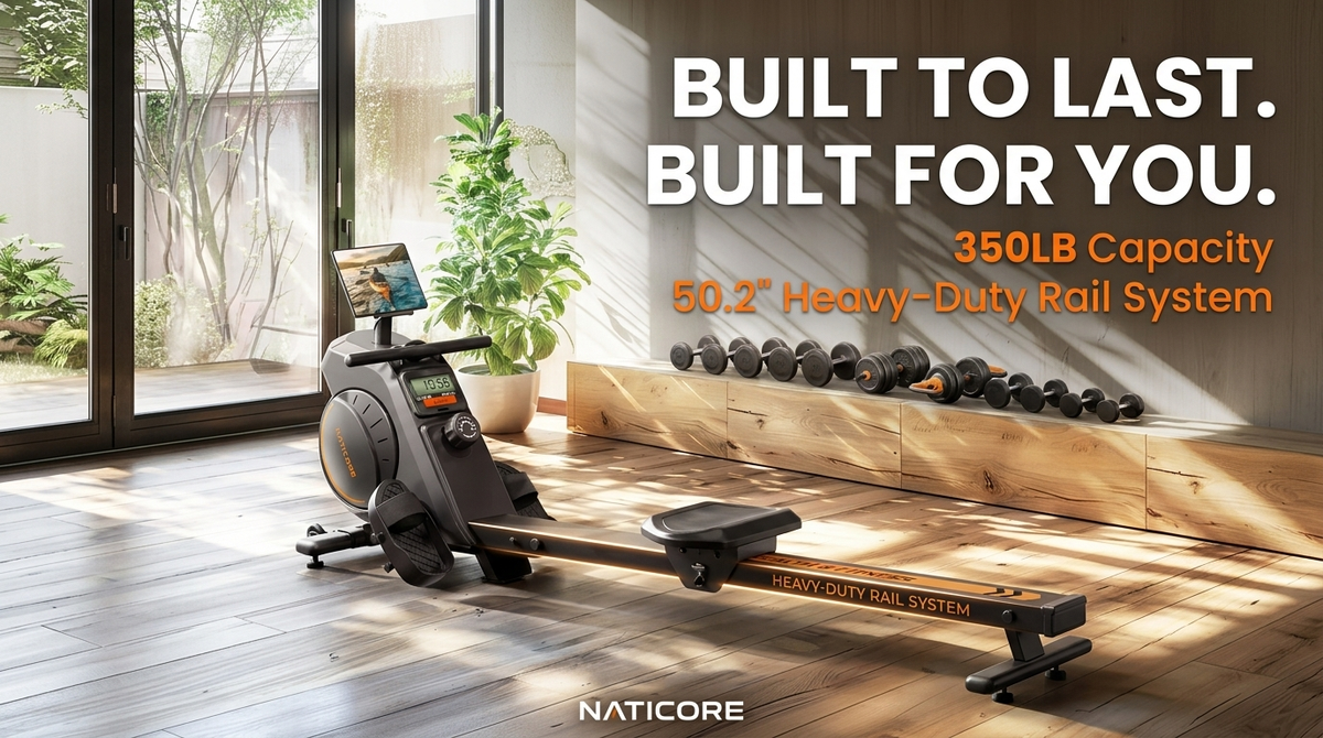 Magnetic Rowing Machine 16-Level 350LB Bluetooth | NATICORE