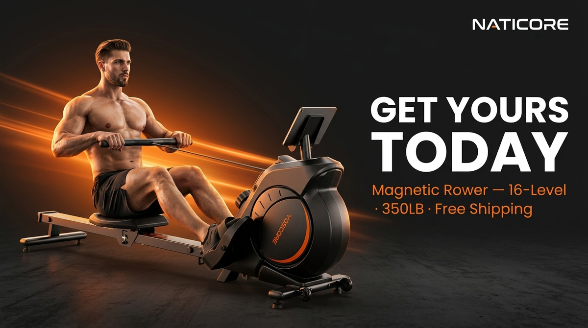 Magnetic Rowing Machine 16-Level 350LB Bluetooth | NATICORE
