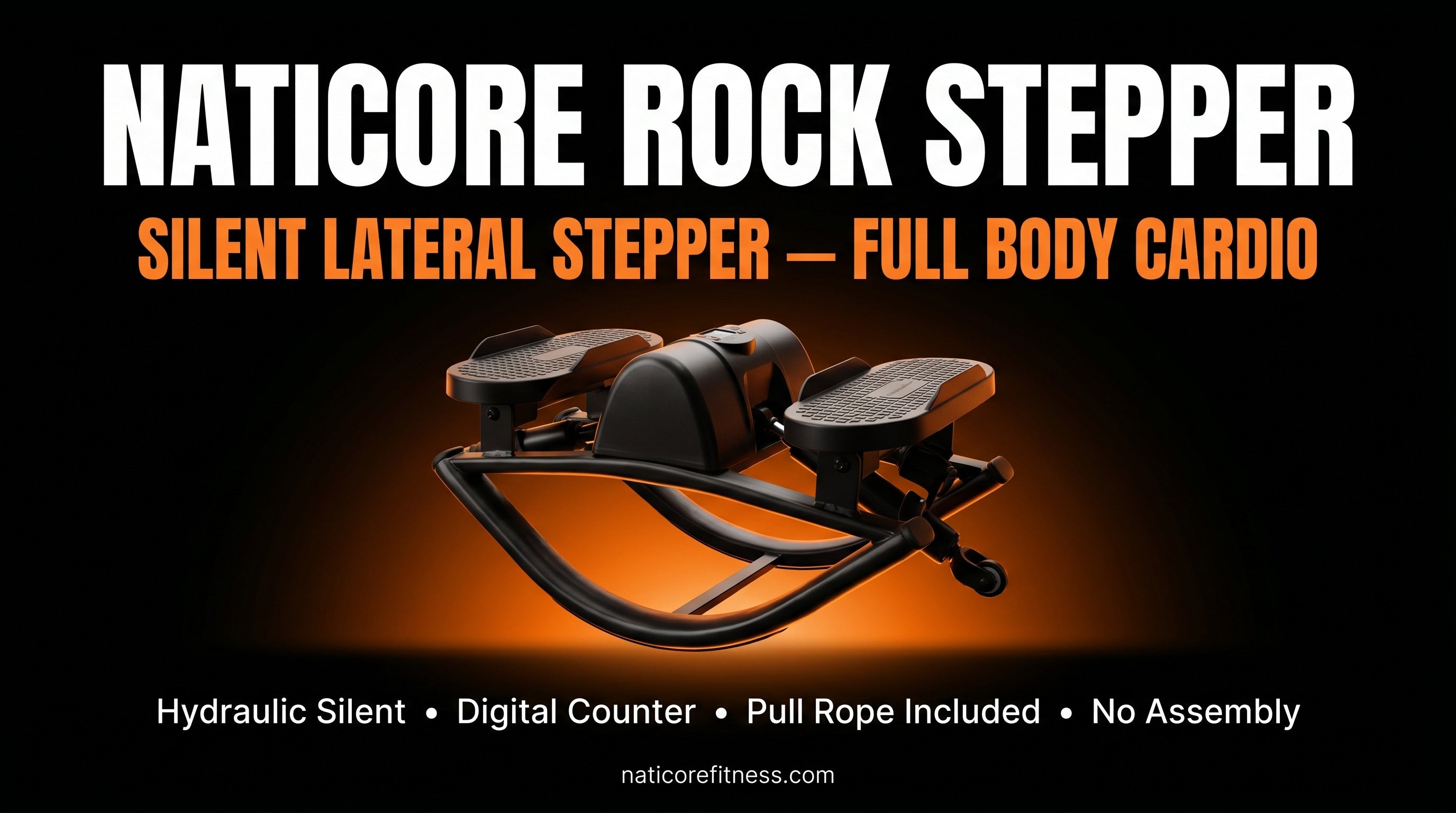 Naticore Rock Stepper with promotional text on a dark background