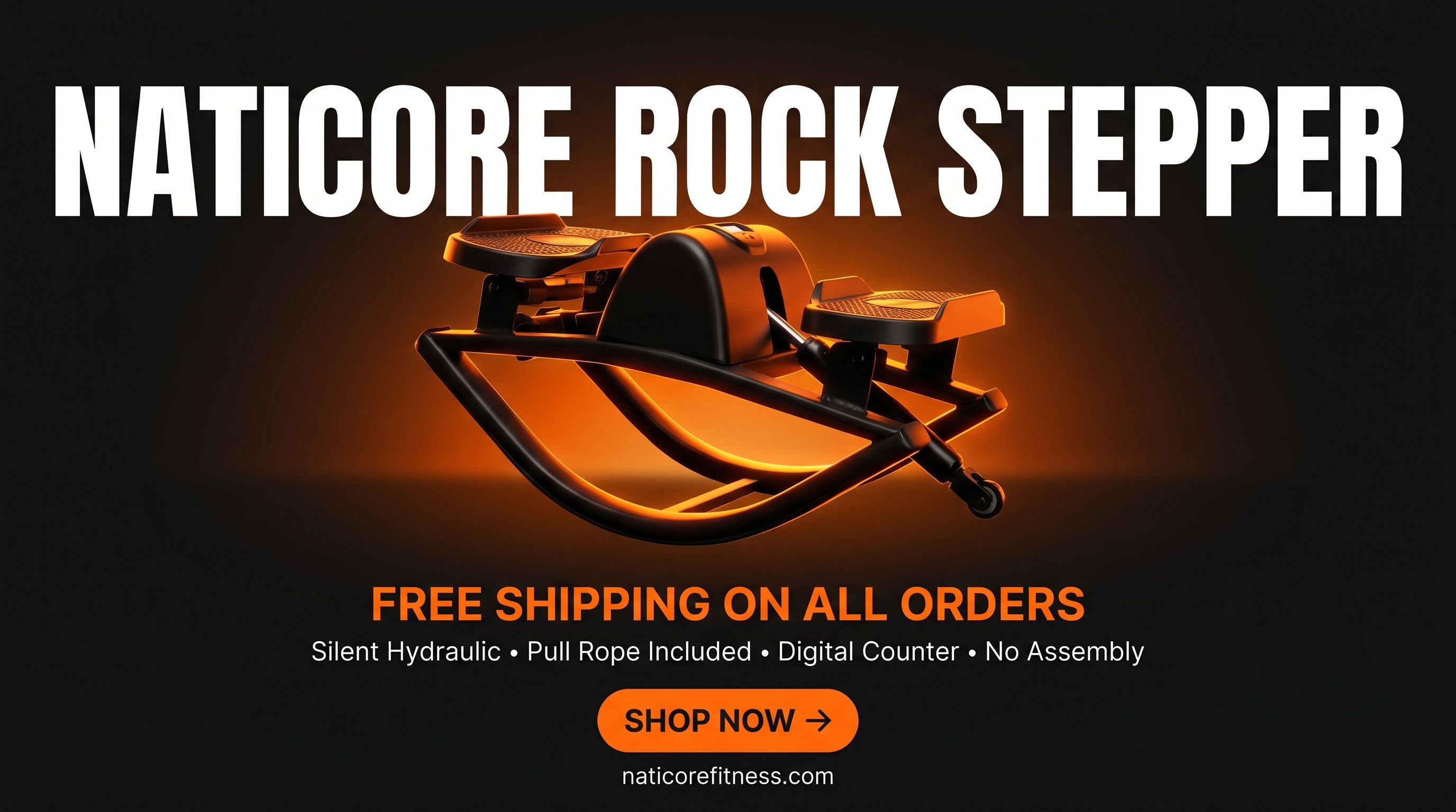 Naticore Rock Stepper with promotional text on a dark background