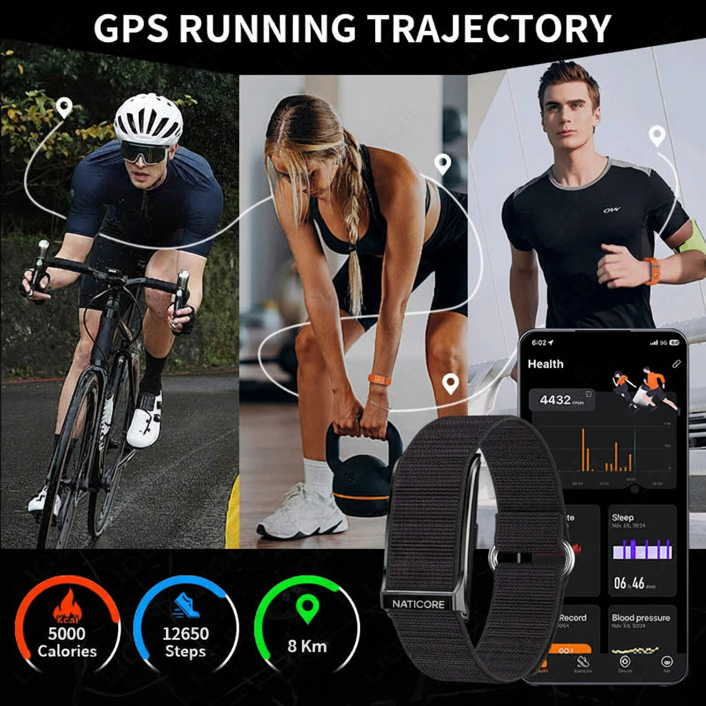 NATICORE Fitness Smart Watch for Men & Women – Fitness Tracker with Heart Rate & Blood Pressure Monitor, Waterproof Sports Smartwatch with Sleep Tracking & Multi-Sport Modes