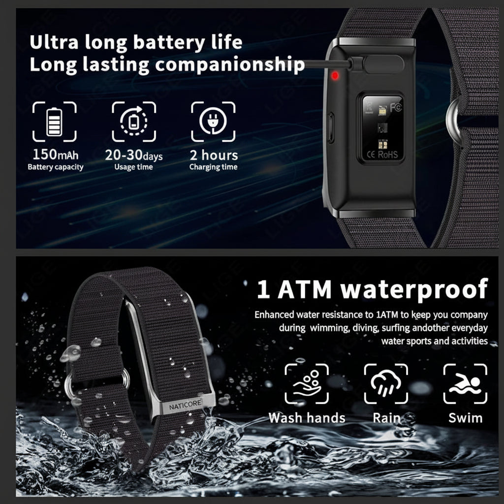 NATICORE Fitness Smart Watch for Men & Women – Fitness Tracker with Heart Rate & Blood Pressure Monitor, Waterproof Sports Smartwatch with Sleep Tracking & Multi-Sport Modes