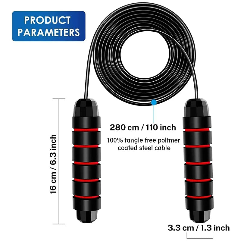 NATICORE Speed Jump Rope – Adjustable Steel Wire Skipping Rope with Tangle-Free Bearings | Cardio & HIIT Training