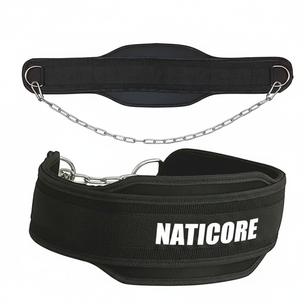 NATICORE Dip Belt — Heavy Duty Weighted Chain Belt for Pull-Ups, Dips & Strength Training