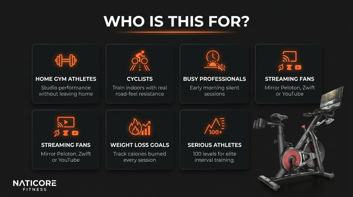 NATICORE Smart Ride Bike™ — HD Indoor Cycling Bike