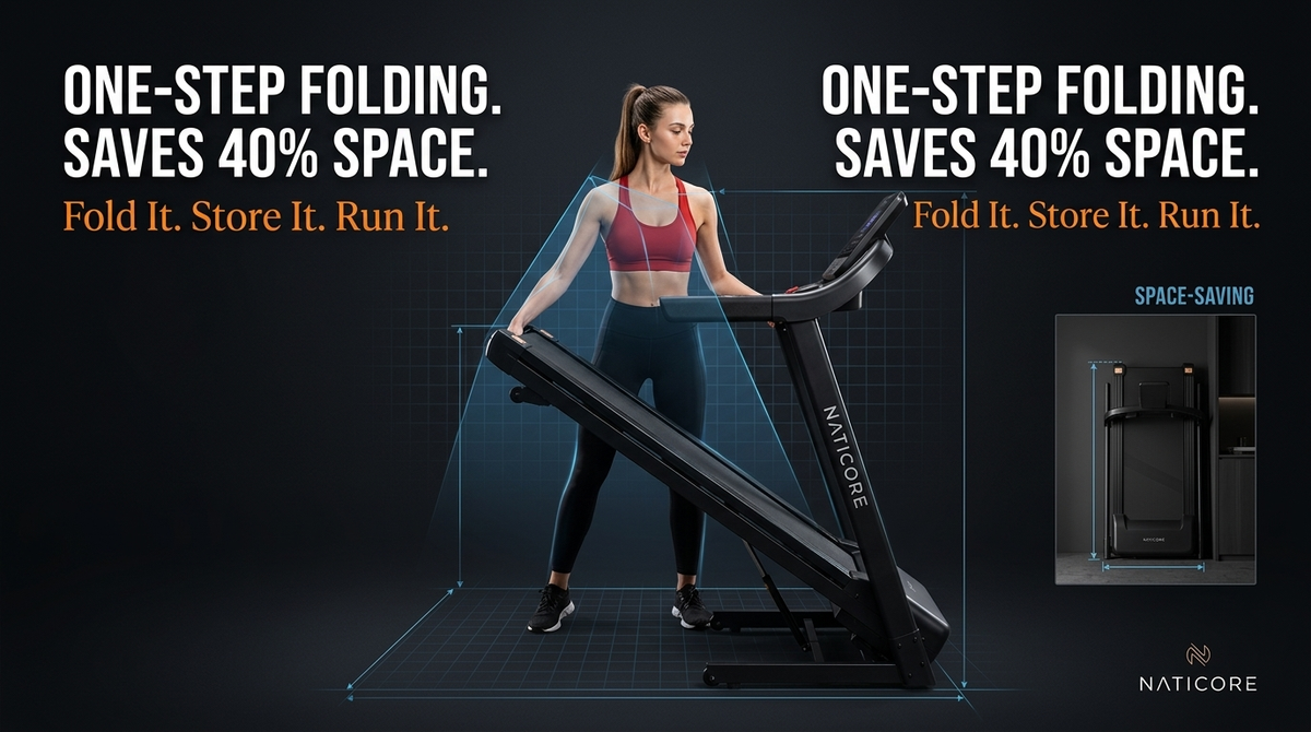 Smart Folding Treadmill 2.5HP 300LB Fitshow App | NATICORE