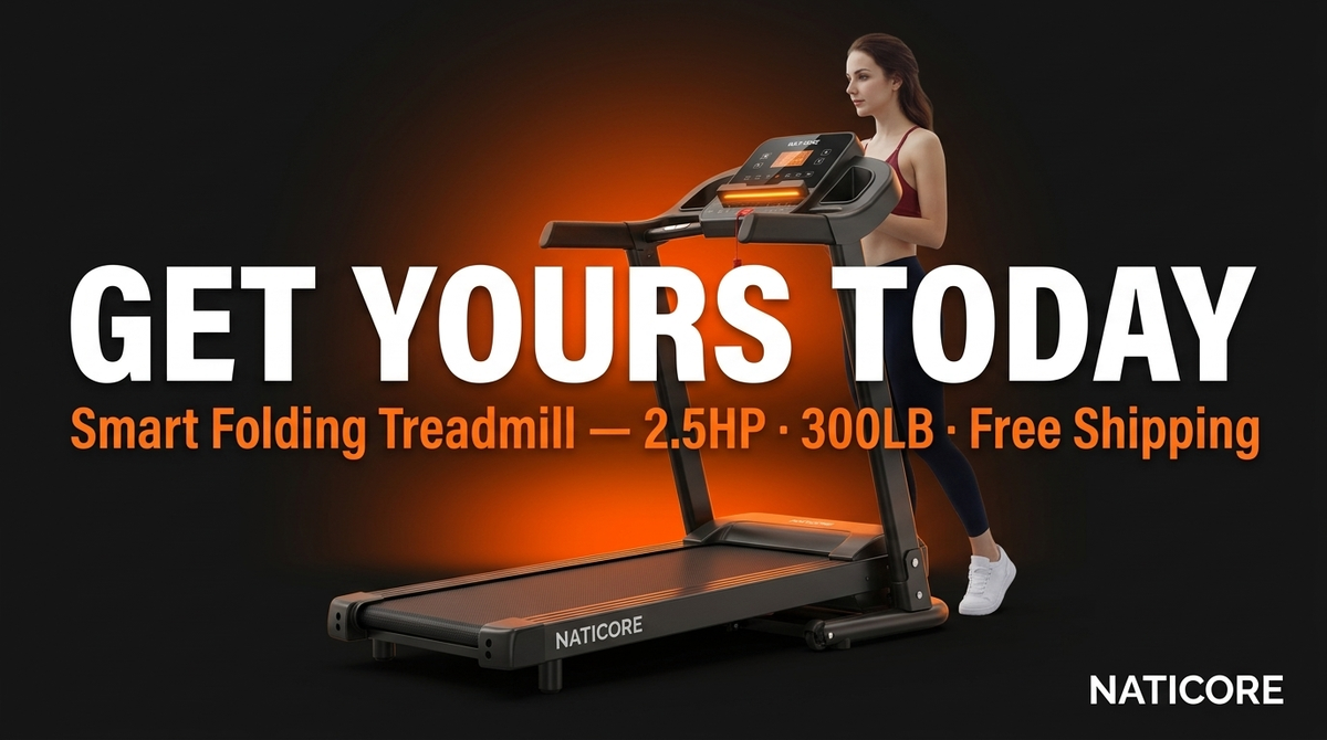 Smart Folding Treadmill 2.5HP 300LB Fitshow App | NATICORE