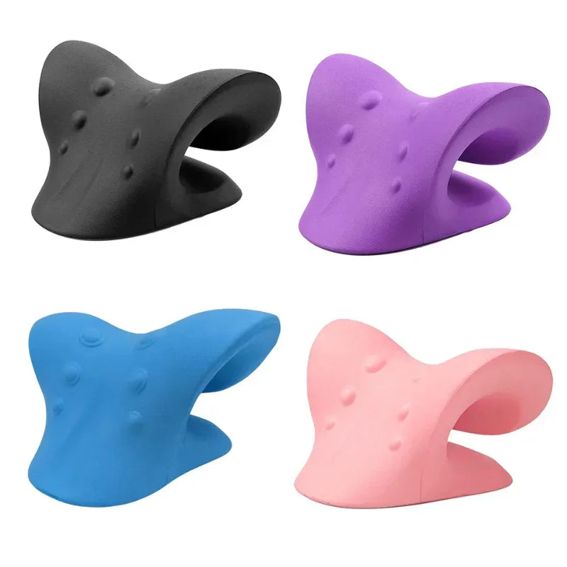 Four silicone clips in black, purple, blue, and pink on a white background