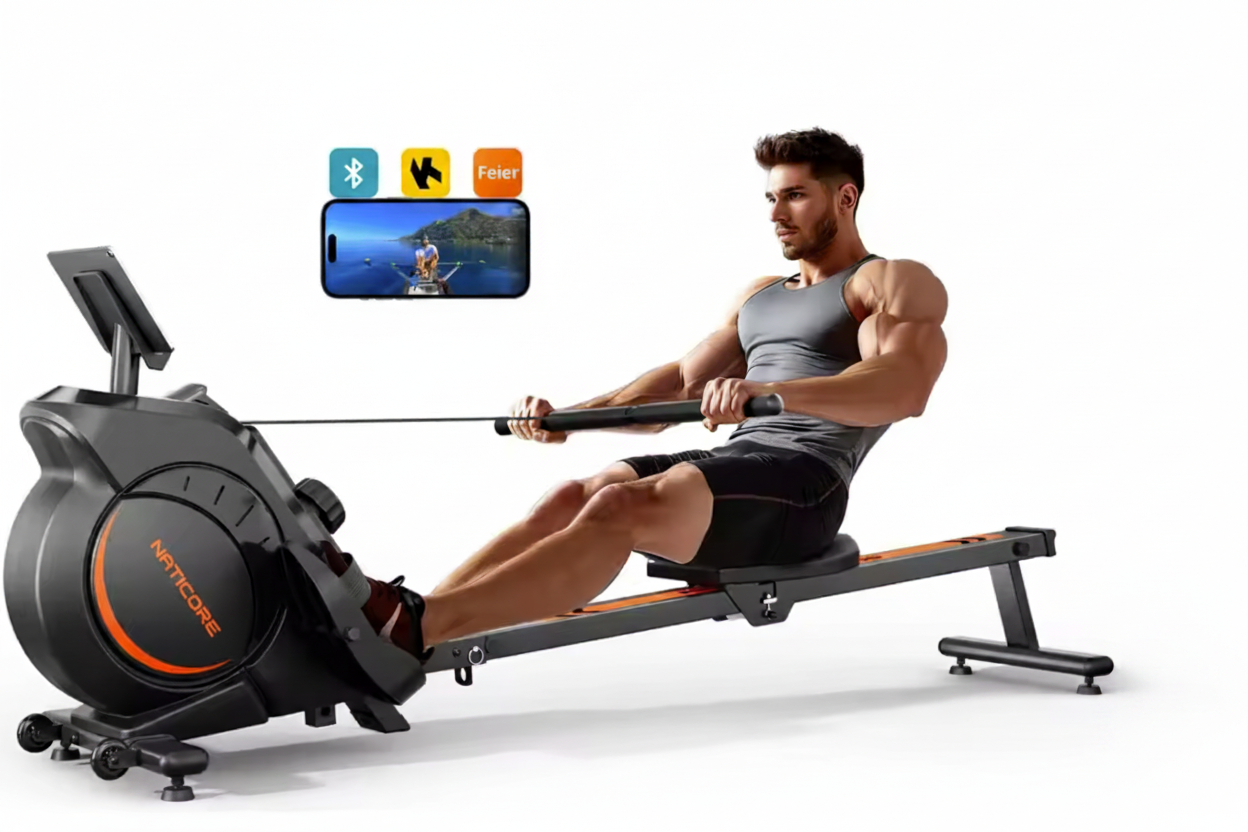 Magnetic Rowing Machine 16-Level 350LB Bluetooth | NATICORE