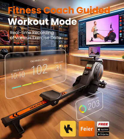 Magnetic Rowing Machine 16-Level 350LB Bluetooth | NATICORE
