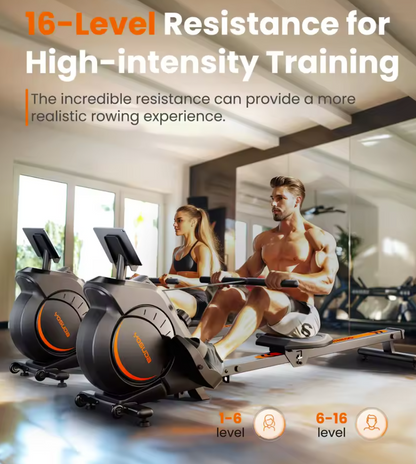 Magnetic Rowing Machine 16-Level 350LB Bluetooth | NATICORE