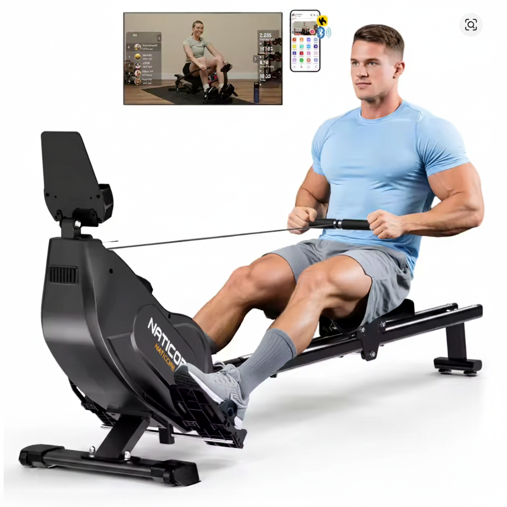 Pro Magnetic Rowing Machine 115LB 16-Level Bluetooth | NATICORE