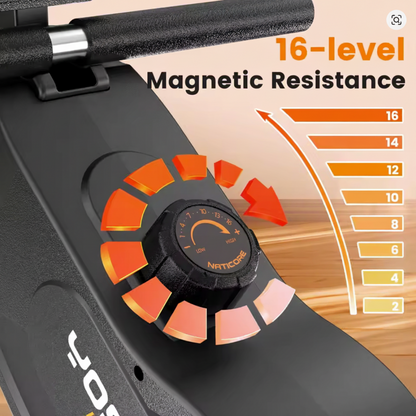 Pro Magnetic Rowing Machine 115LB 16-Level Bluetooth | NATICORE