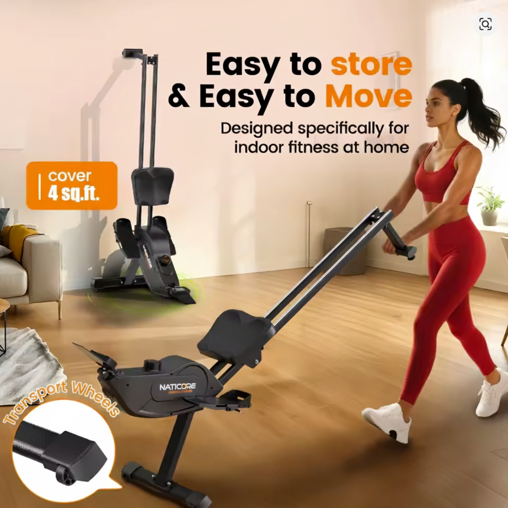 Pro Magnetic Rowing Machine 115LB 16-Level Bluetooth | NATICORE