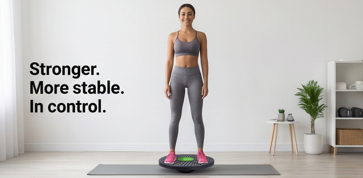 NATICORE Fitness BalancePro Yoga Stability Board – 360° Balance Trainer for Core, Stability & Flexibility