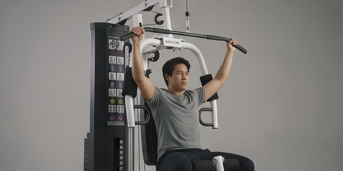 NATICORE Home Gym Station – Full-Body Workout System with Weights