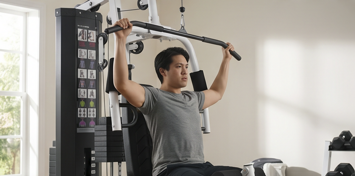 NATICORE Home Gym Station – Full-Body Workout System with Weights