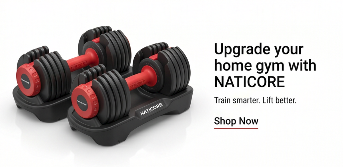 NATICORE Fitness 25 lb Smartbell Adjustable Dumbbells – 9-in-1
