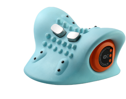 neck massager with a close-up of the device on a white background