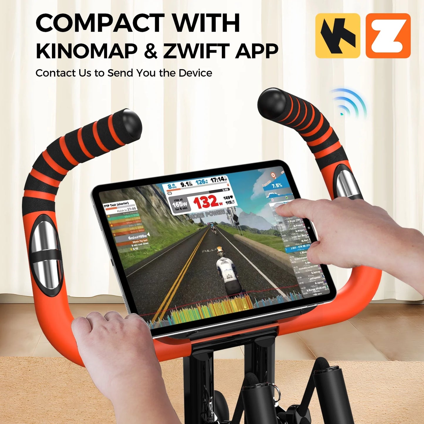 NATICORE 4-in-1 Foldable Exercise Bike – 8-Level Resistance, Arm Bands, Pulse Sensor & Back Support for Home Gym