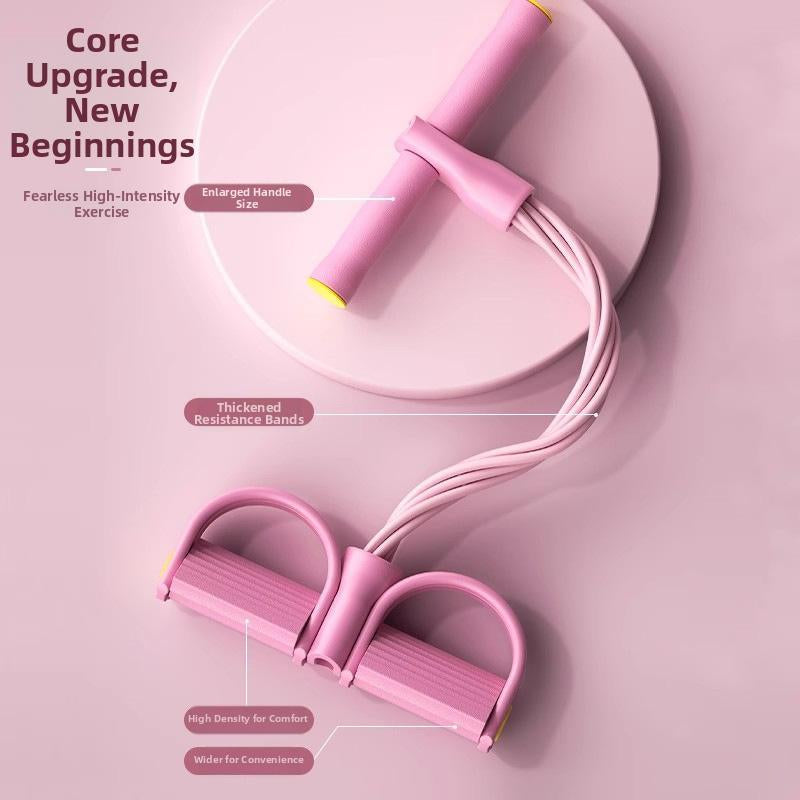 Multifunction Pedal Resistance Trainer with 6 Tubes Stronger Resistance for Effective Training Portable Foot Pedal Exerciser for Full Body Home Workout Stretching & Fitness Training