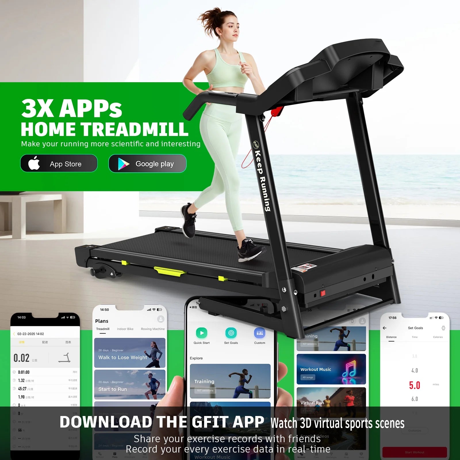 NATICORE Folding Treadmill for Home & Office – Manual Incline, 300LB+ Capacity, LCD Display, Space-Saving Running Machine
