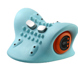 neck massager with a close-up of the device on a white background