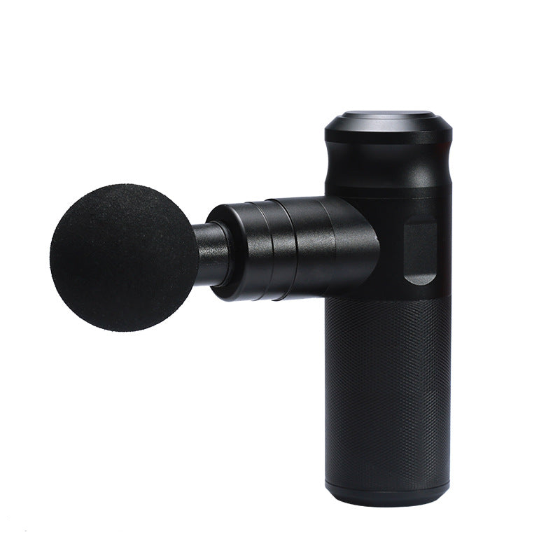Black massage gun on a white background