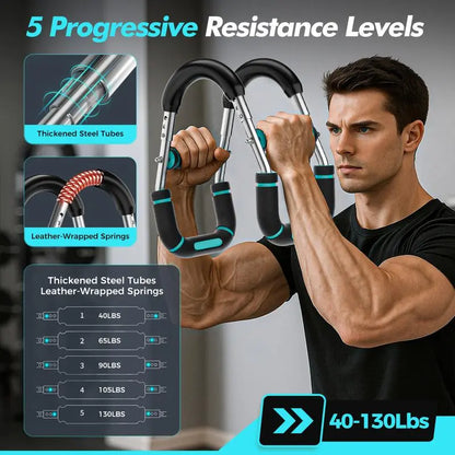 NATICORE Adjustable Power Twister Bar Arm Trainer, Chest & Arm Strength Training Equipment for Men, Portable Upper Body Workout Tool for Home Gym Fitness
