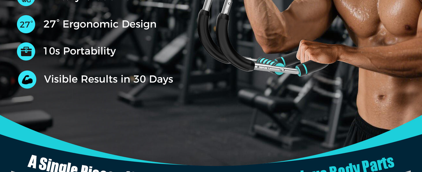 Person using resistance bands with fitness equipment in the background
