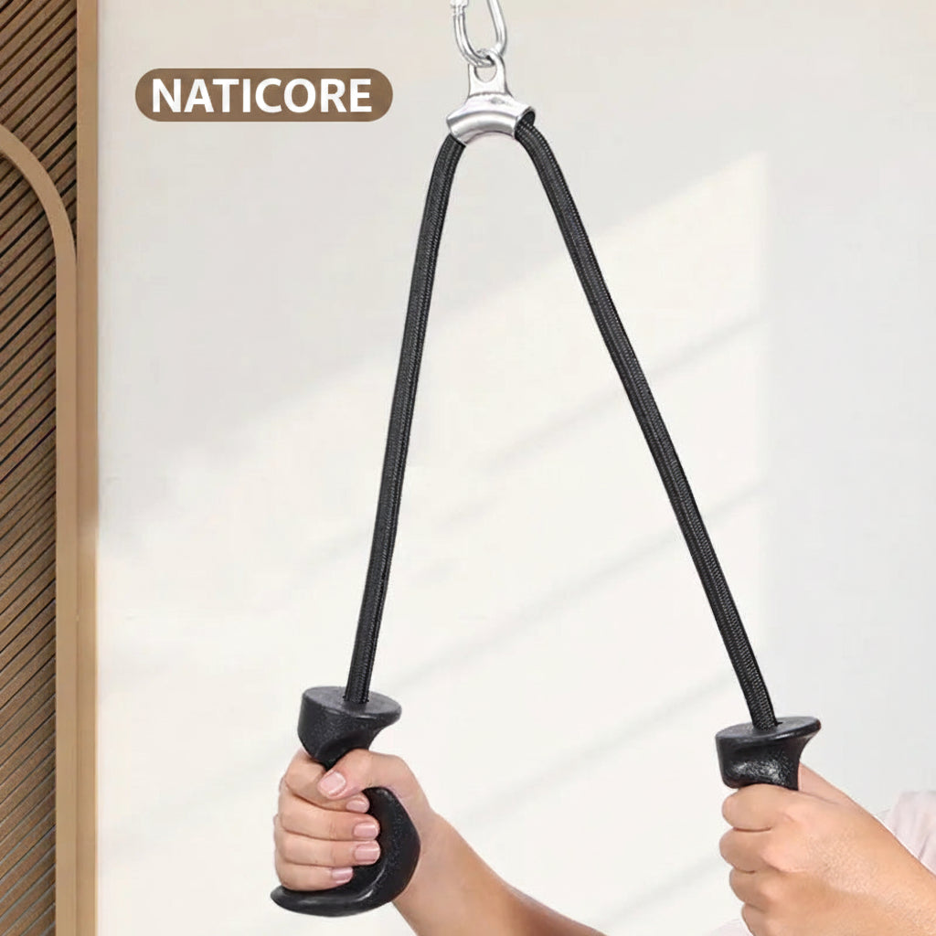 Tricep Rope with Ergonomic Handles, Gym Tricep Pull down Rope for Cable Machine, Pulley System, Triceps Rope Cable Attachment