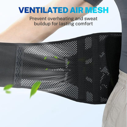 Fitomo Back Support Brace, Adjustable Lumbar Belt with Carbon Fiber Stays, Ultra-Thin Breathable Mesh, Lightweight & Comfortable for Posture, Lifting, and Sitting
