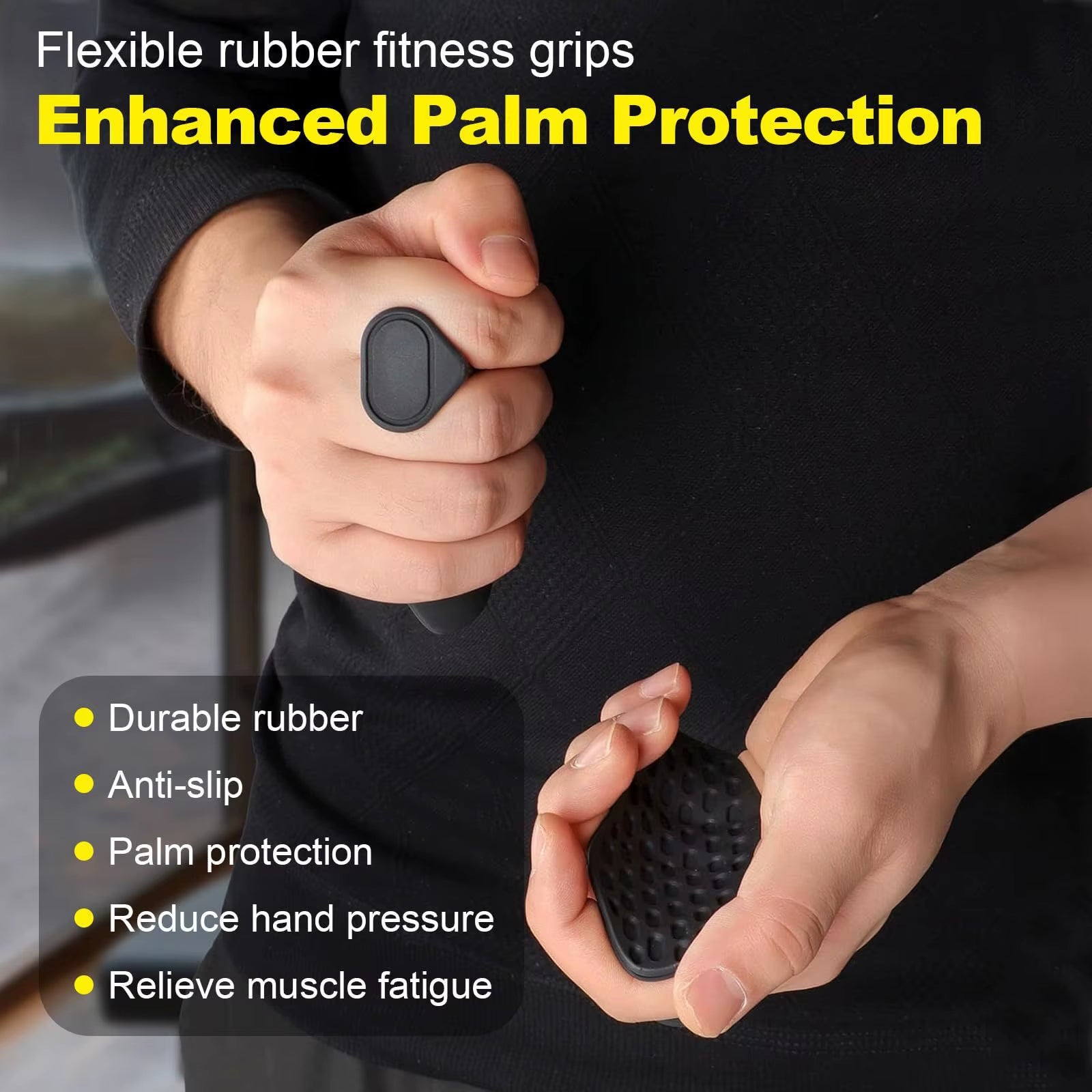 Anti-Slip Grips Strengthener Portable Finger Trainer Ergonomic Rubber Hand Protector for Weight Lifting Pull-Ups Gym Training
