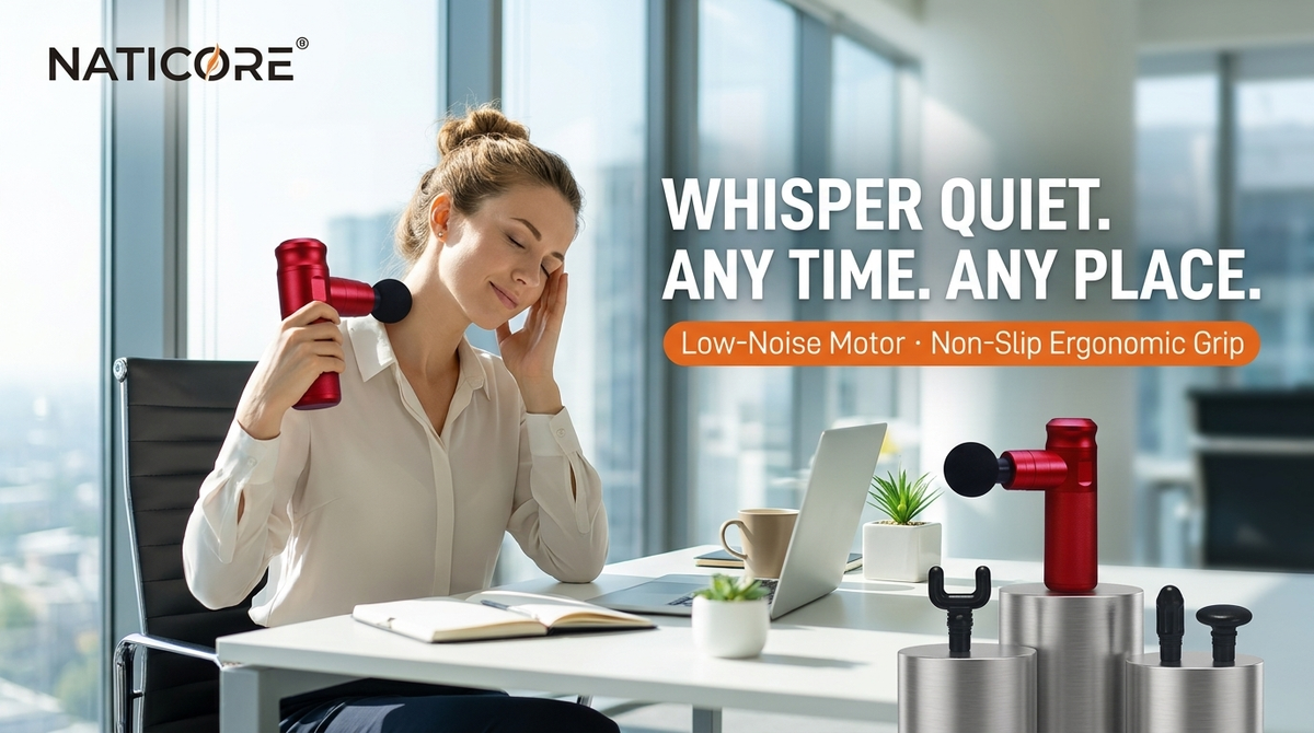 Mini Massage Gun Deep Tissue Percussion 4 Heads | NATICORE