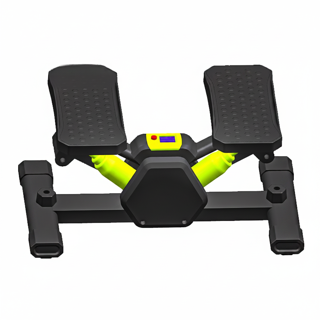Black and green exercise machine with 'In stock' and color options text above it.