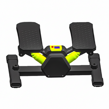 Black and green exercise machine with 'In stock' and color options text above it.